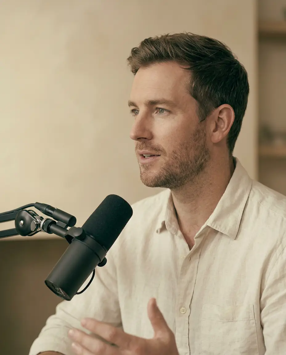 Host przy mikrofonie